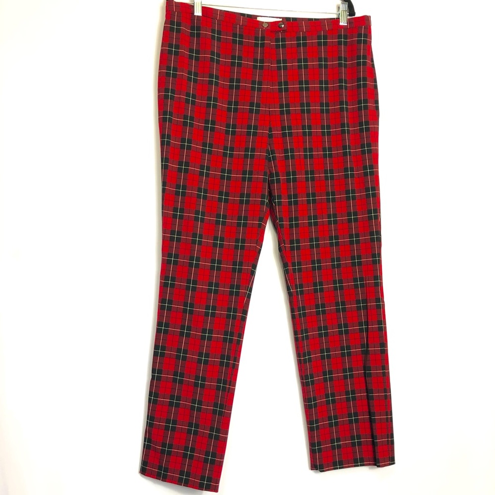 Jones New York Strech Pleated Dress Pant. Red. 16